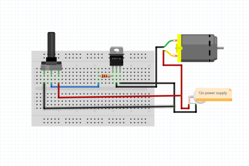 Control DC motor speed using Mosfet